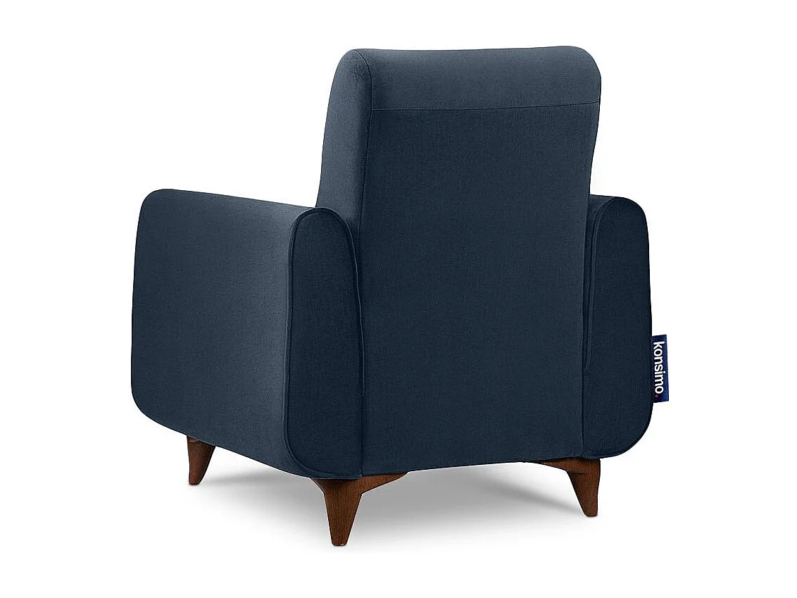 Klassischer Sessel aus Schaumstoff und Holz - blau - GUSTAVO