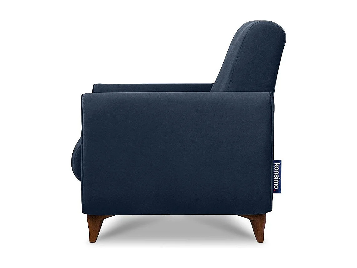 Klassischer Sessel aus Schaumstoff und Holz - blau - GUSTAVO