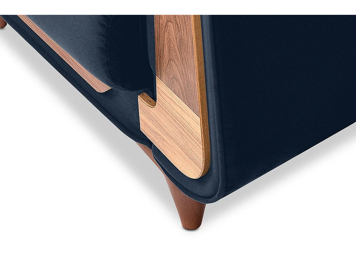 Klassischer Sessel aus Schaumstoff und Holz - blau - GUSTAVO