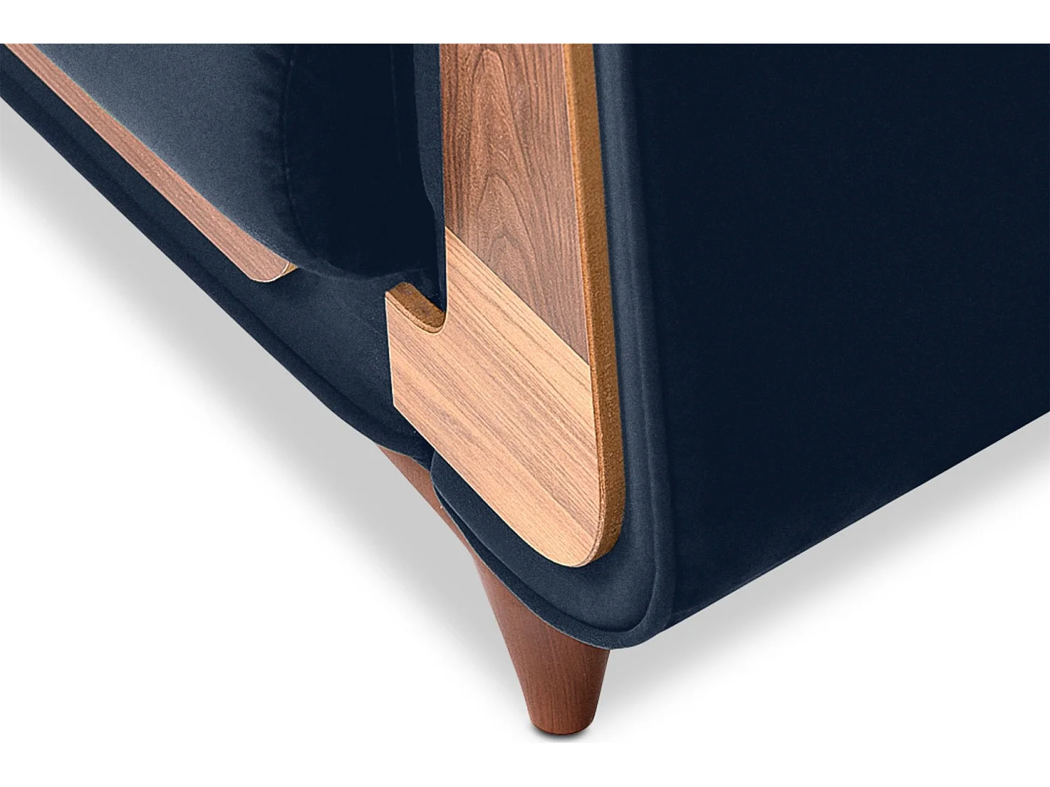 Klassischer Sessel aus Schaumstoff und Holz - blau - GUSTAVO