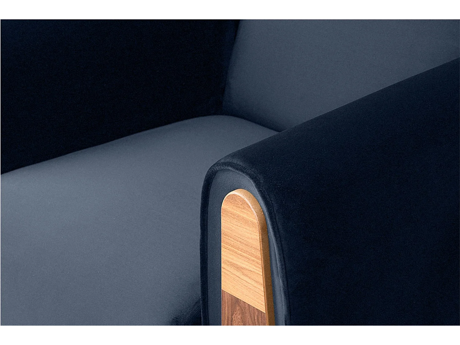 Klassischer Sessel aus Schaumstoff und Holz - blau - GUSTAVO