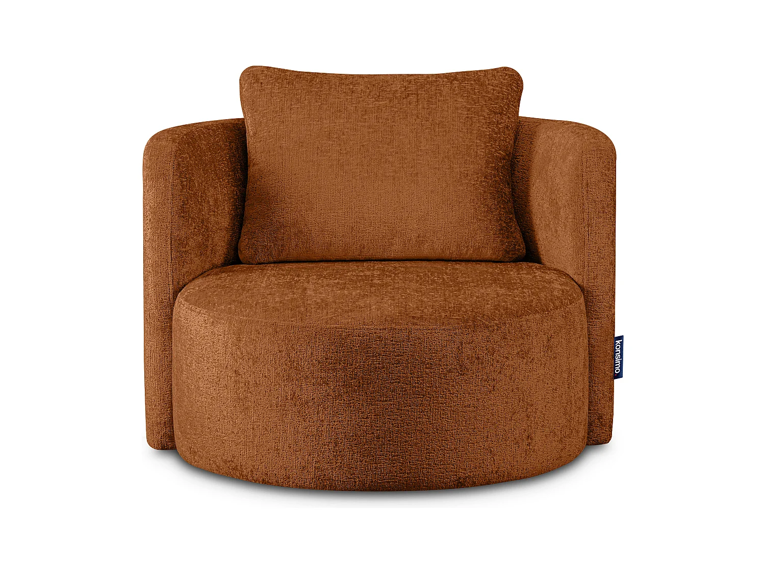 Drehsessel Set inkl. Sitzhocker - Chenille-Stoff - rot - RAGGI