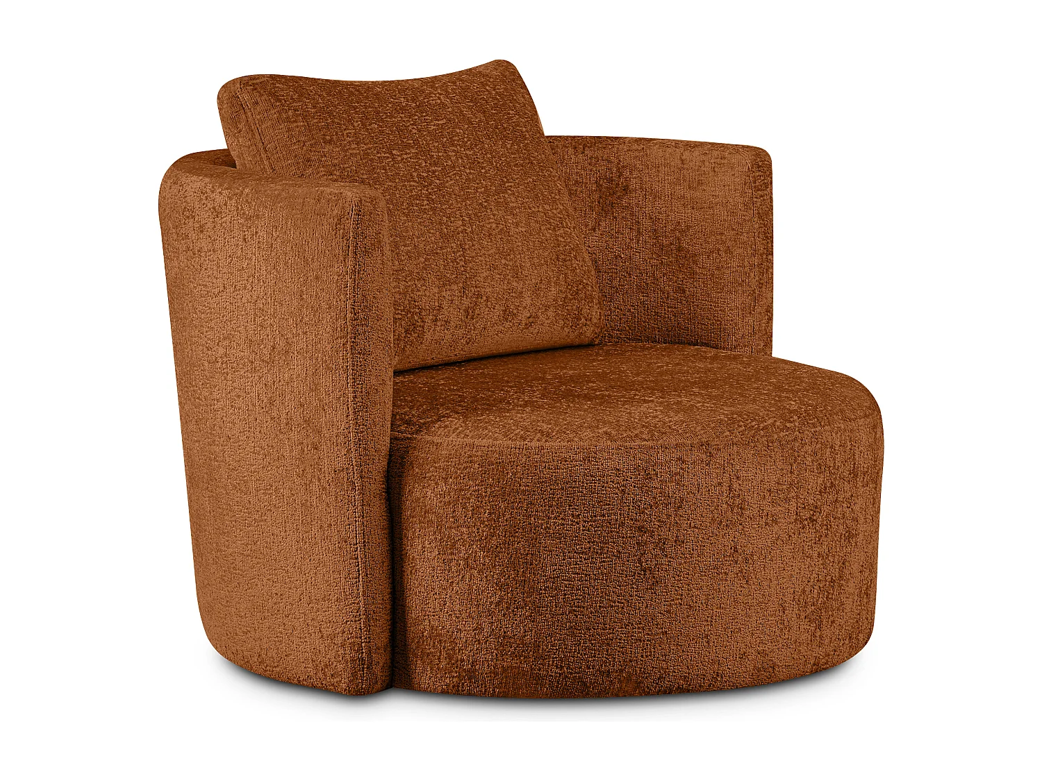 Drehsessel Set inkl. Sitzhocker - Chenille-Stoff - rot - RAGGI