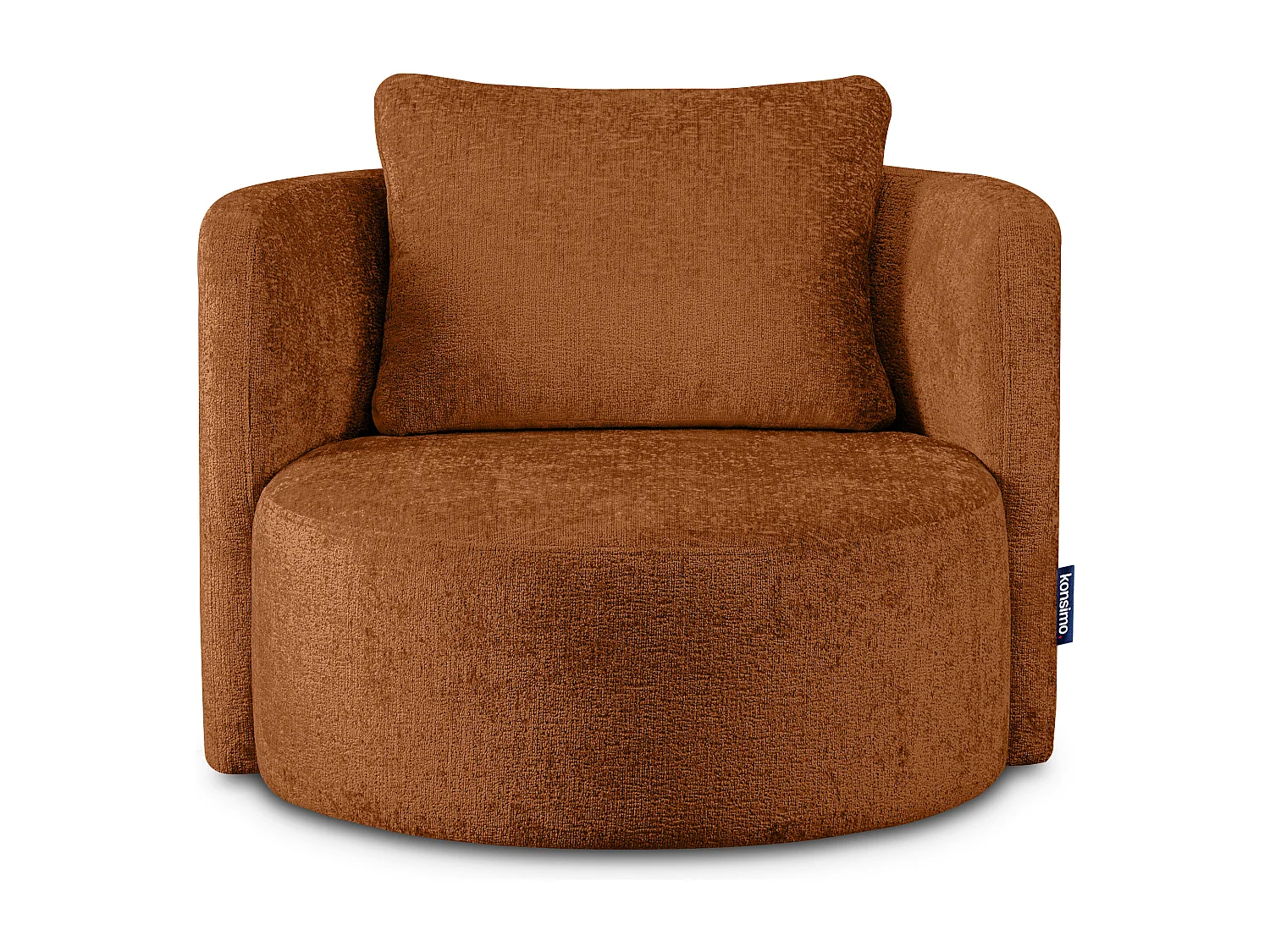 Drehsessel Set inkl. Sitzhocker - Chenille-Stoff - rot - RAGGI