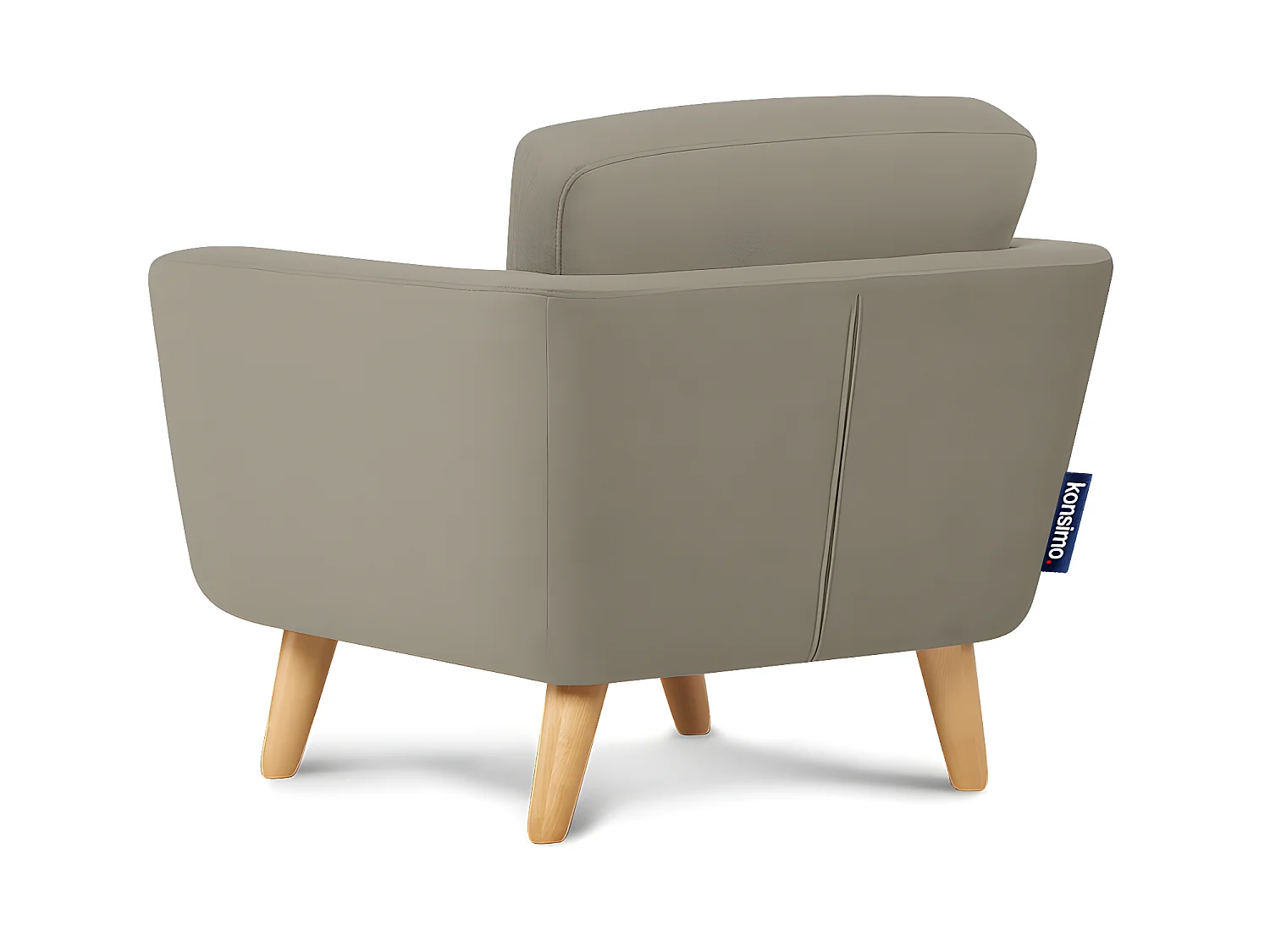 Skandinavischer Sessel - Massivholz-Beine - Beige - TAGIO