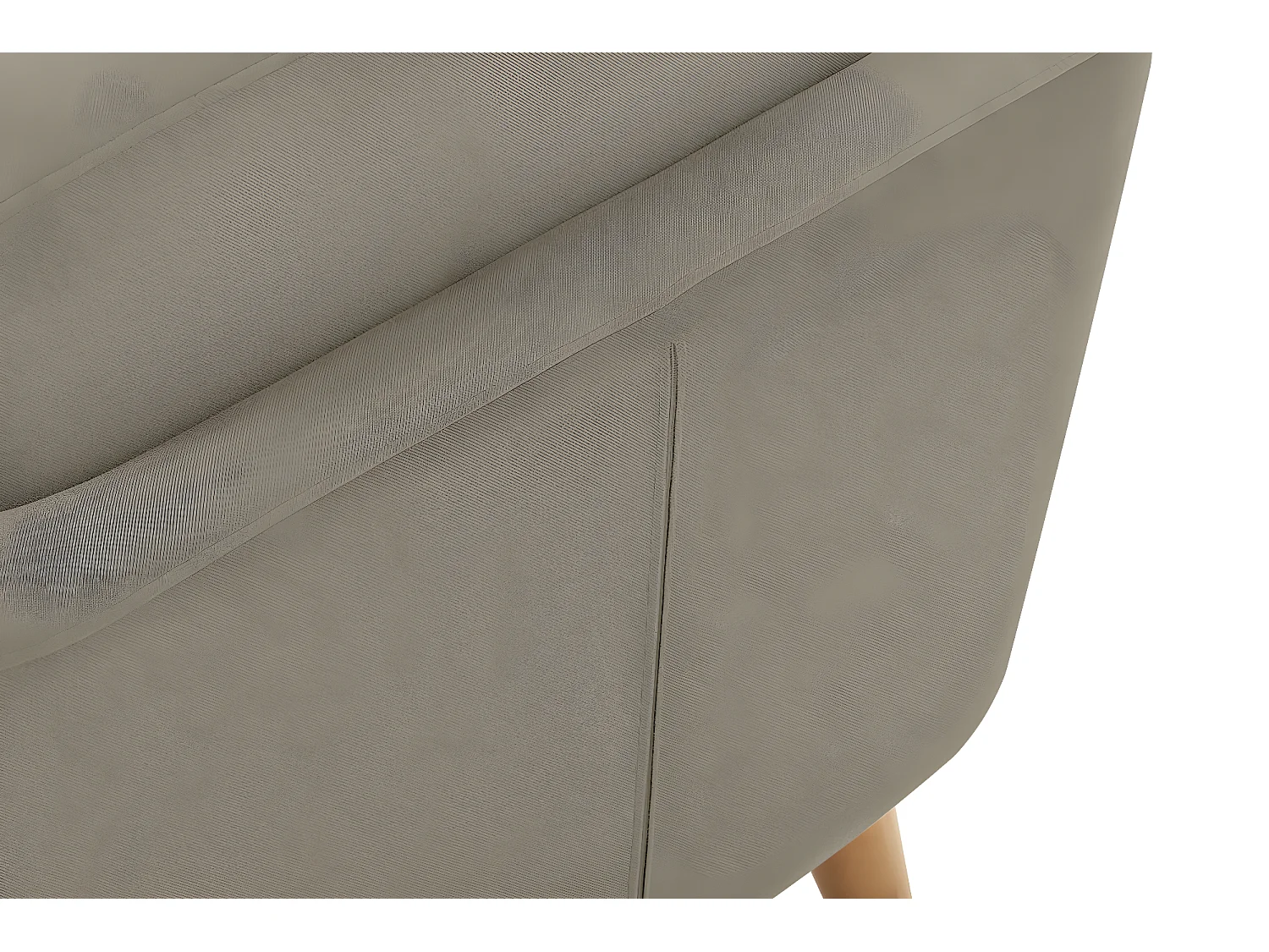 Skandinavischer Sessel - Massivholz-Beine - Beige - TAGIO