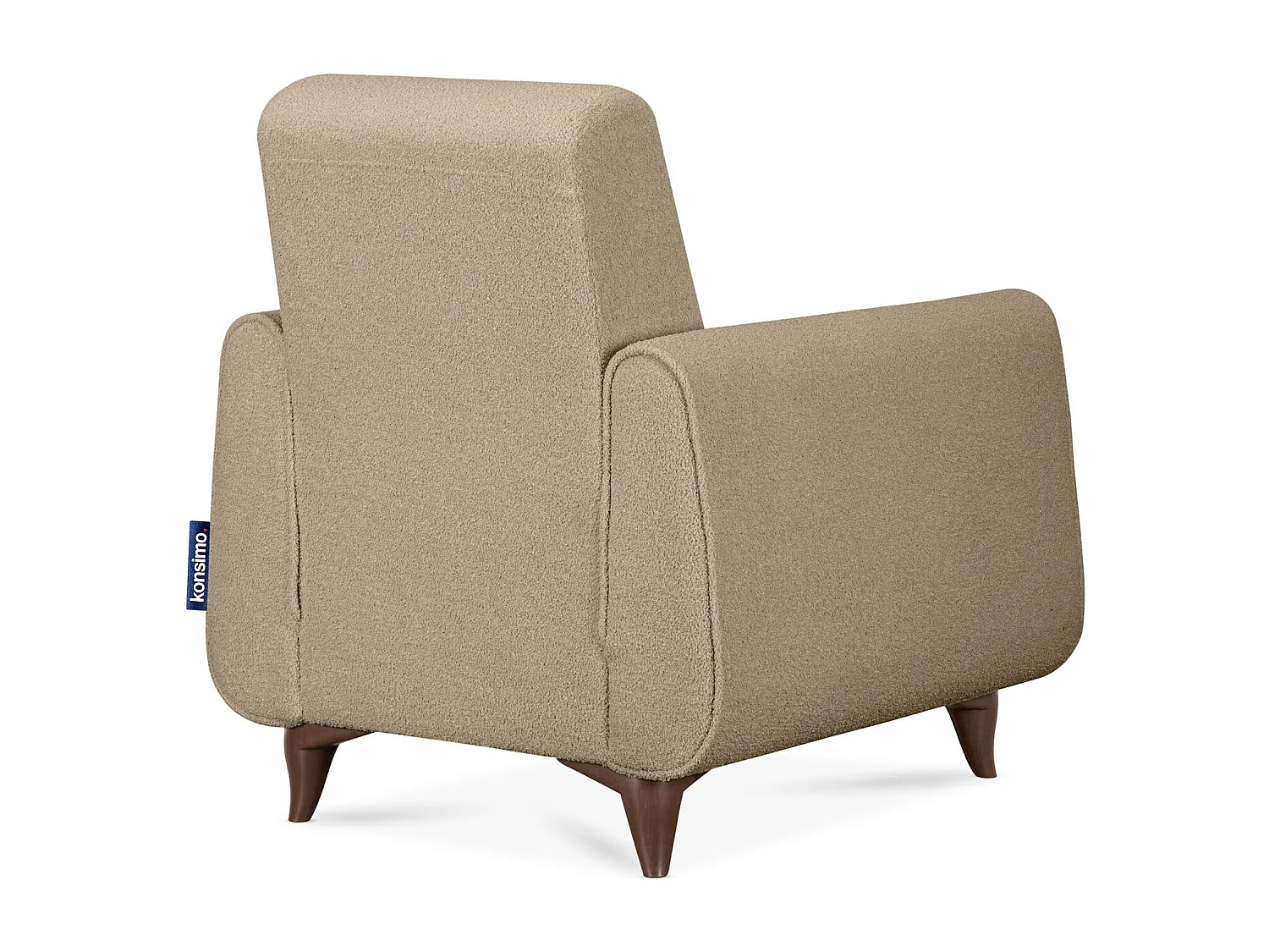 Klassischer Sessel aus Schaumstoff und Holz - hellbeige - GUSTAVO