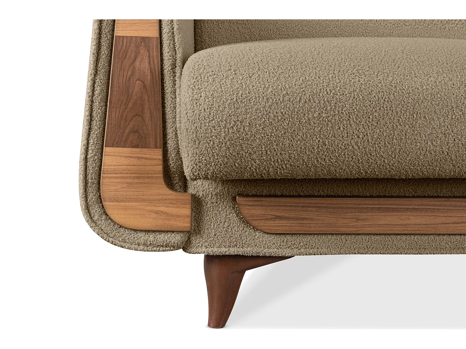 Klassischer Sessel aus Schaumstoff und Holz - hellbeige - GUSTAVO