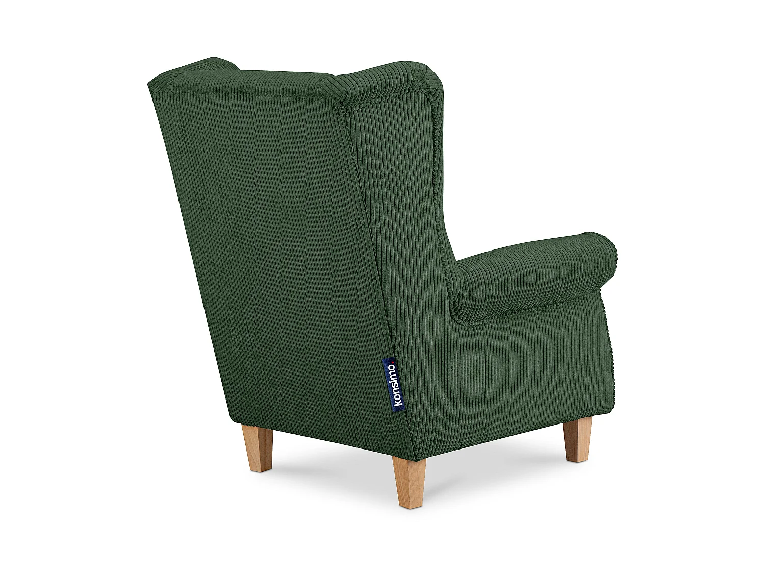 Ohrensessel Kord-Bezug Petfriendly - dunkelgrün - MILES