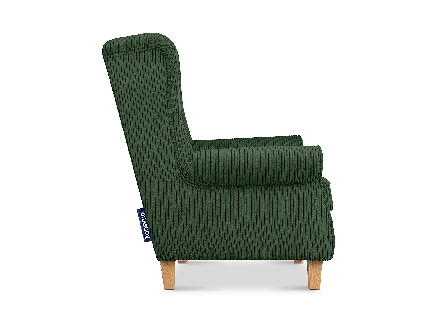Ohrensessel Kord-Bezug Petfriendly - dunkelgrün - MILES