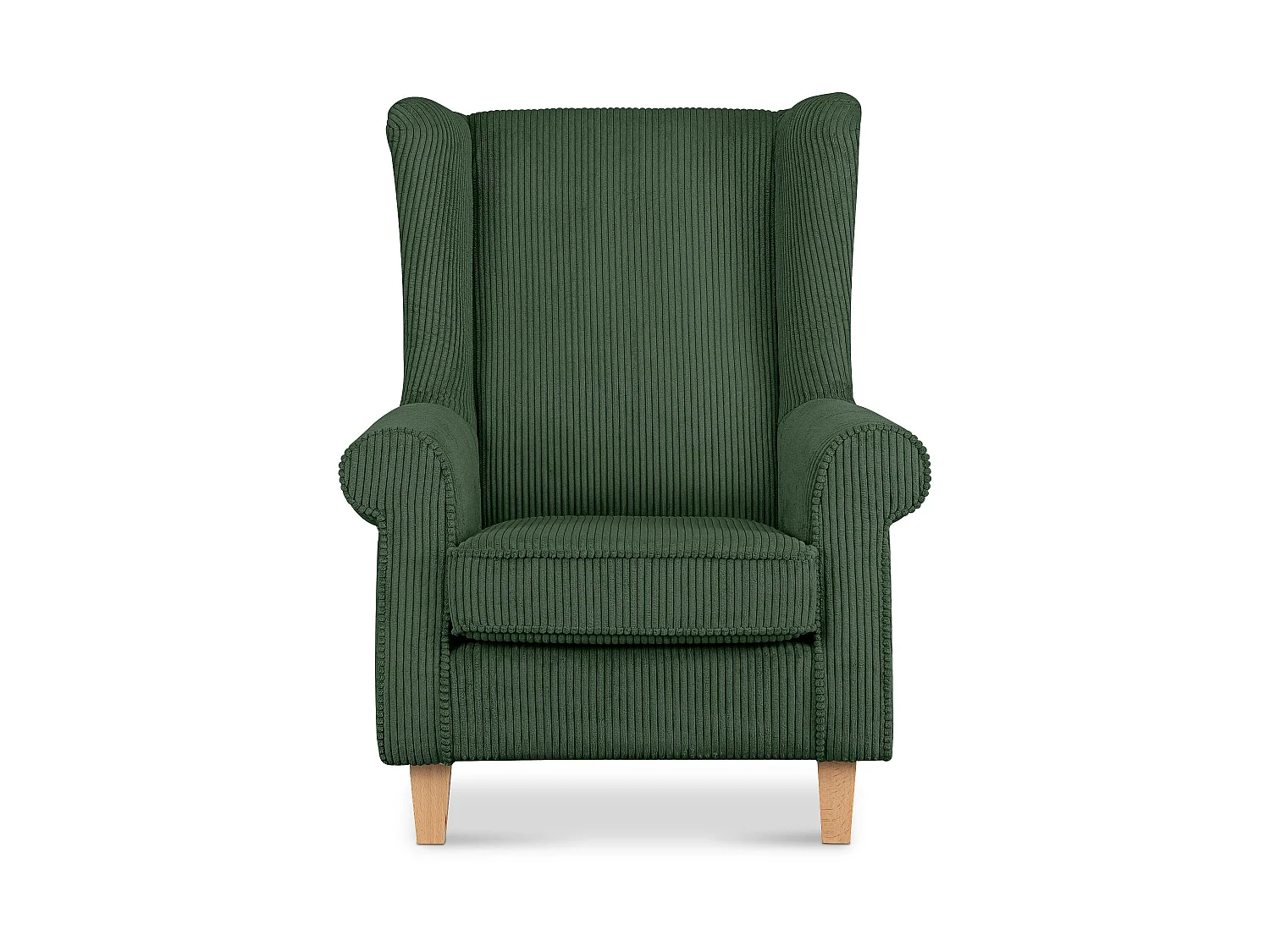 Ohrensessel Kord-Bezug Petfriendly - dunkelgrün - MILES