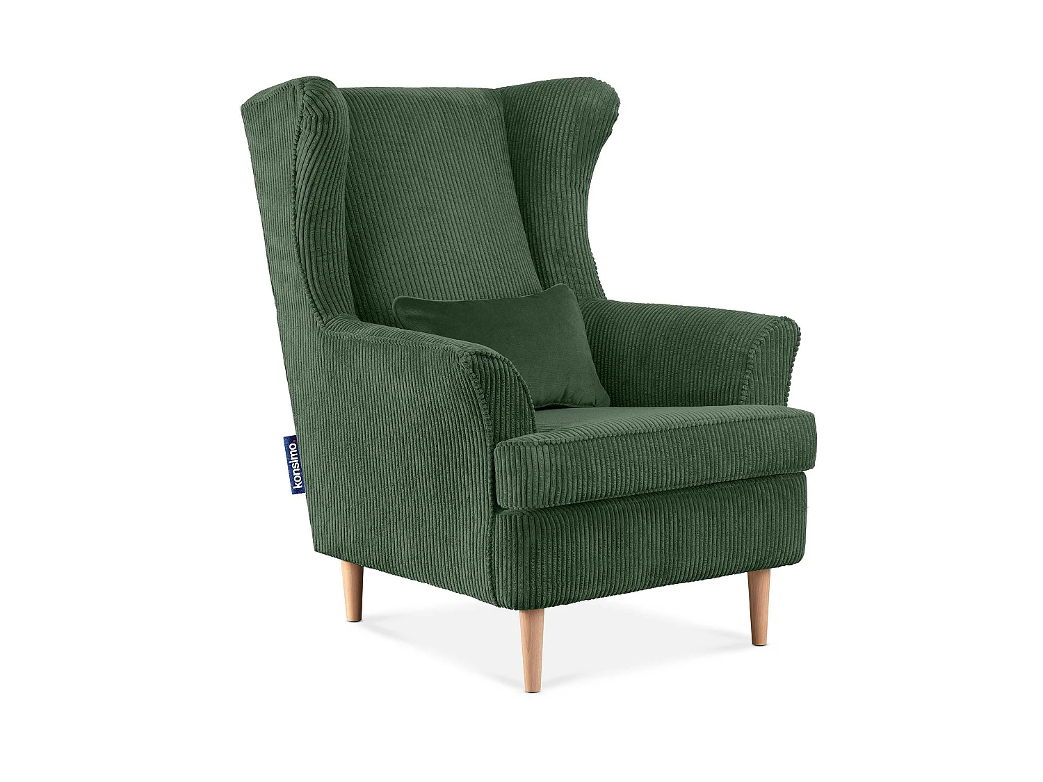 Klassischer Sessel aus Stoff Cordsamt - dunkelgrün - STRALIS