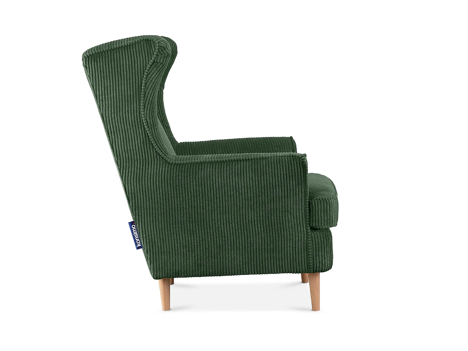 Klassischer Sessel aus Stoff Cordsamt - dunkelgrün - STRALIS
