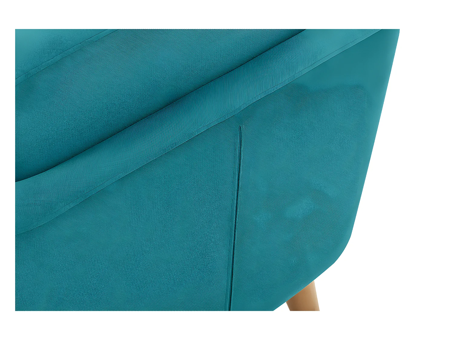 Skandinavischer Sessel - Massivholz-Beine - blau - TAGIO