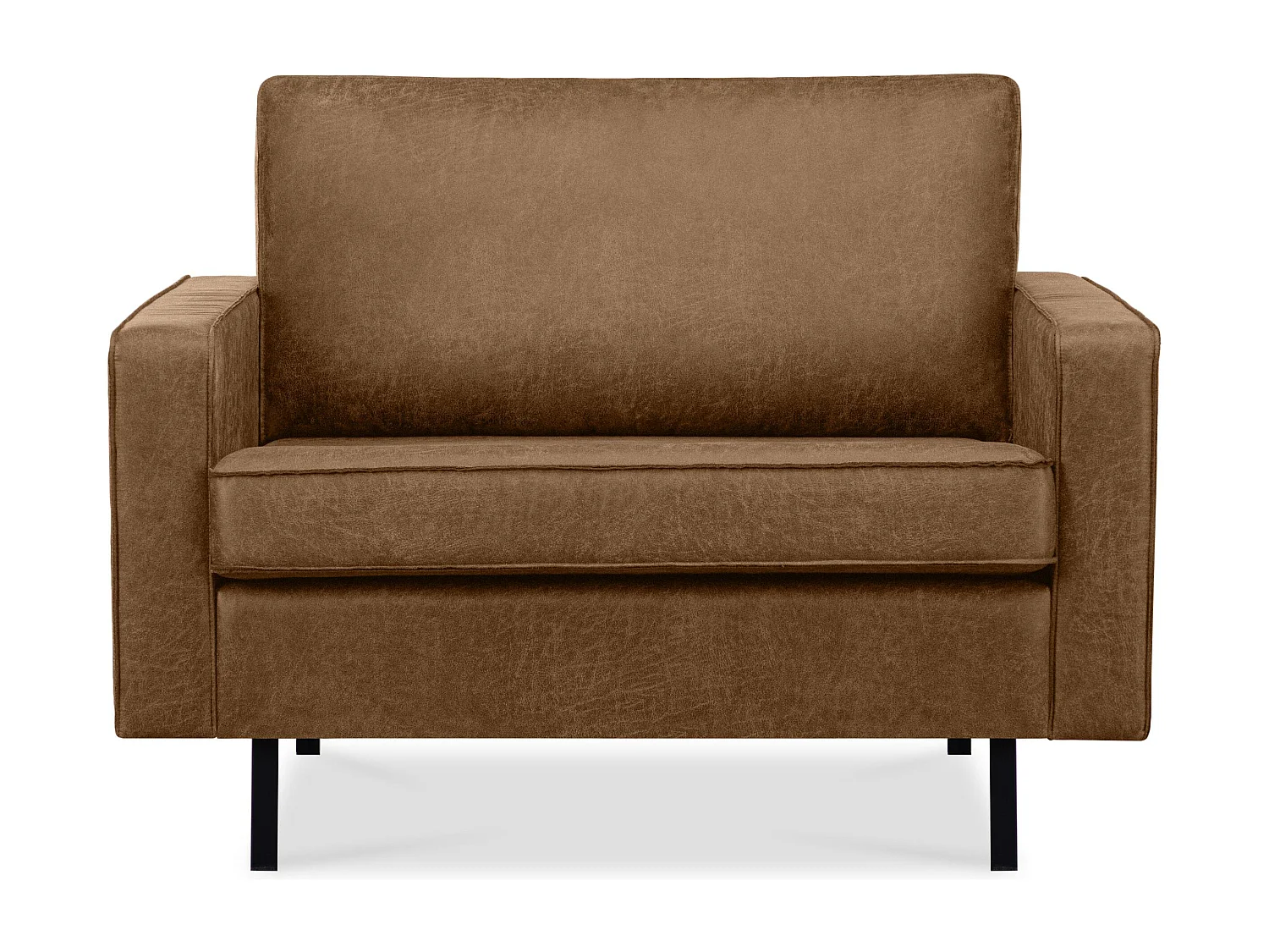 Großer Loft-Sessel aus Leder und Mikrofaser - braun - INVIA