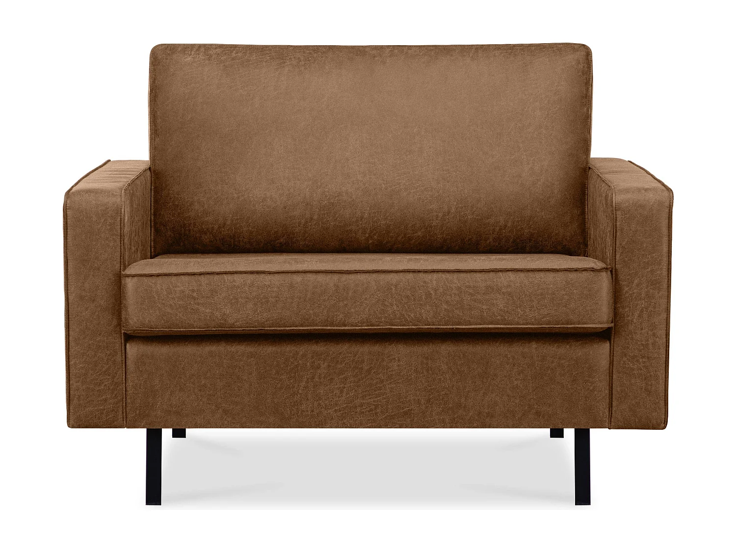 Großer Loft-Sessel aus Leder und Mikrofaser - braun - INVIA