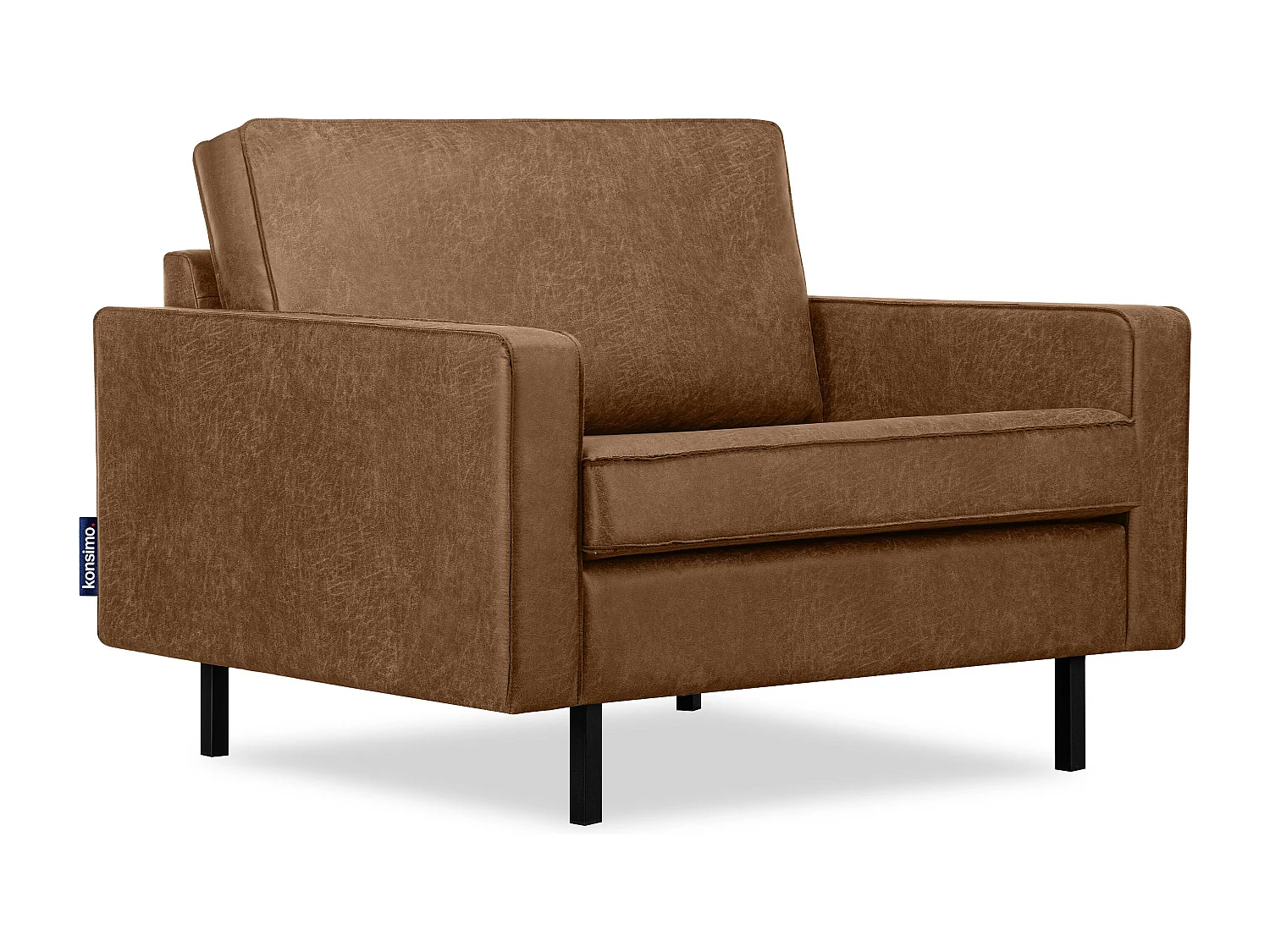 Großer Loft-Sessel aus Leder und Mikrofaser - braun - INVIA