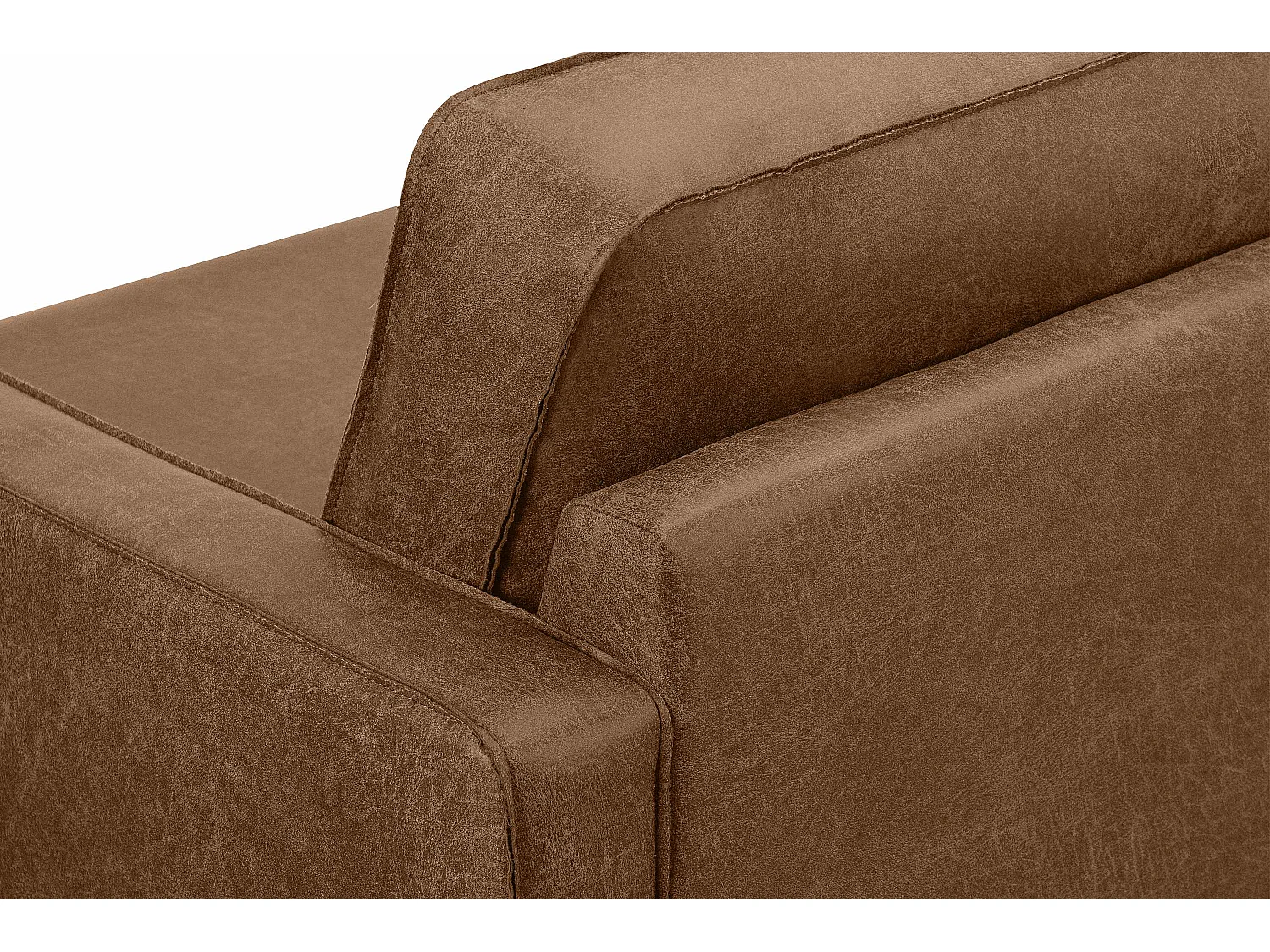 Großer Loft-Sessel aus Leder und Mikrofaser - braun - INVIA