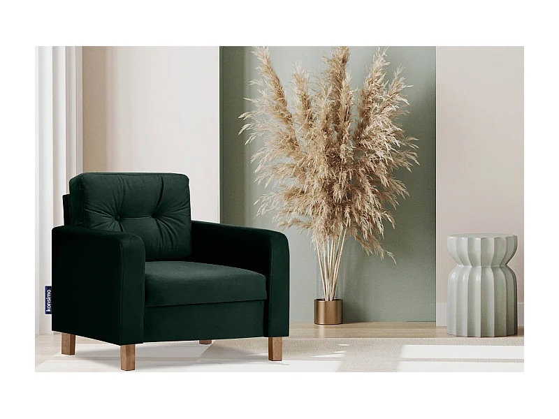 Bequemer Sessel - Echtholz Beine - dunkelgrün - ERISO