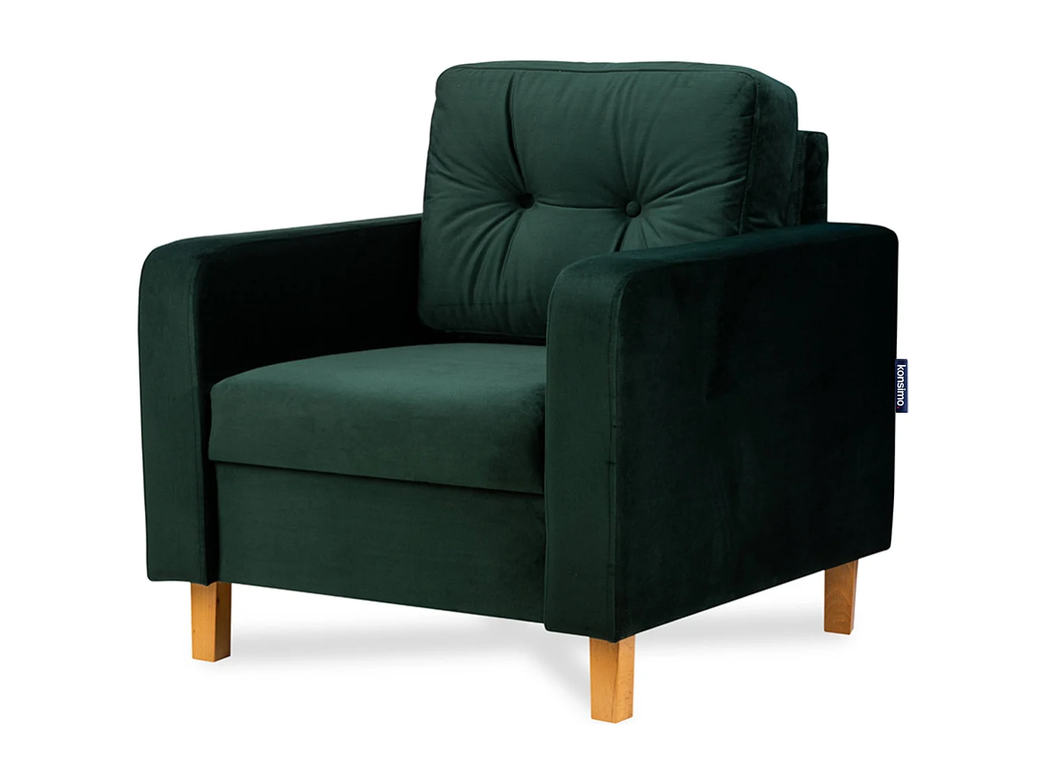 Bequemer Sessel - Echtholz Beine - dunkelgrün - ERISO