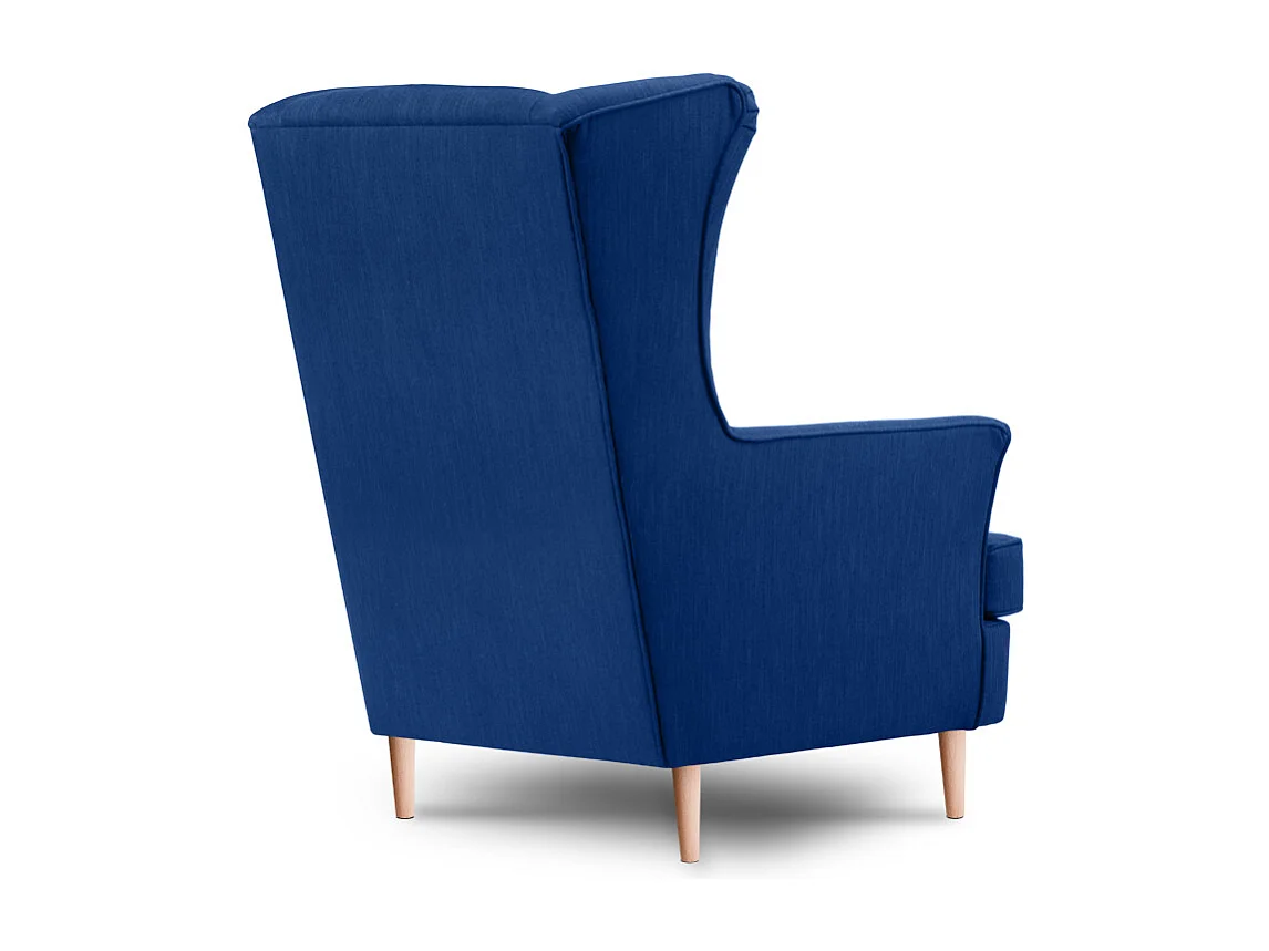 Klassischer Sessel mit Sitzhocker - blau - STRALIS