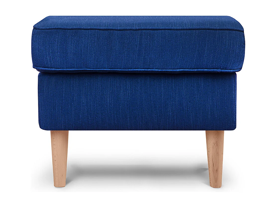 Klassischer Sessel mit Sitzhocker - blau - STRALIS