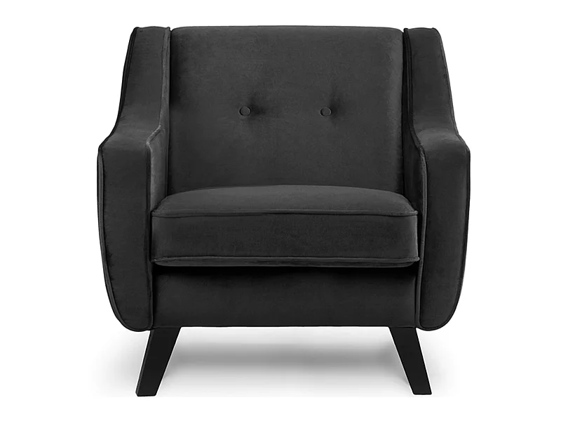 Sessel mit Velours-Bezug - Schwarz - TERSO