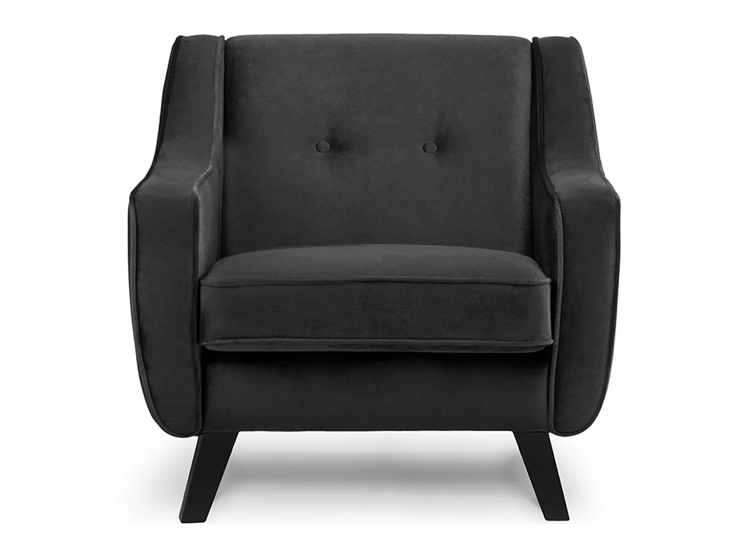 Sessel mit Velours-Bezug - Schwarz - TERSO