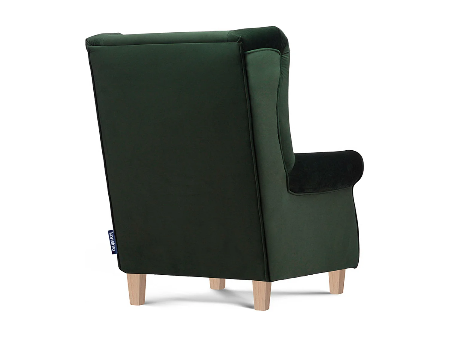 Ohrensessel Massivholzbeine - grün - MILES