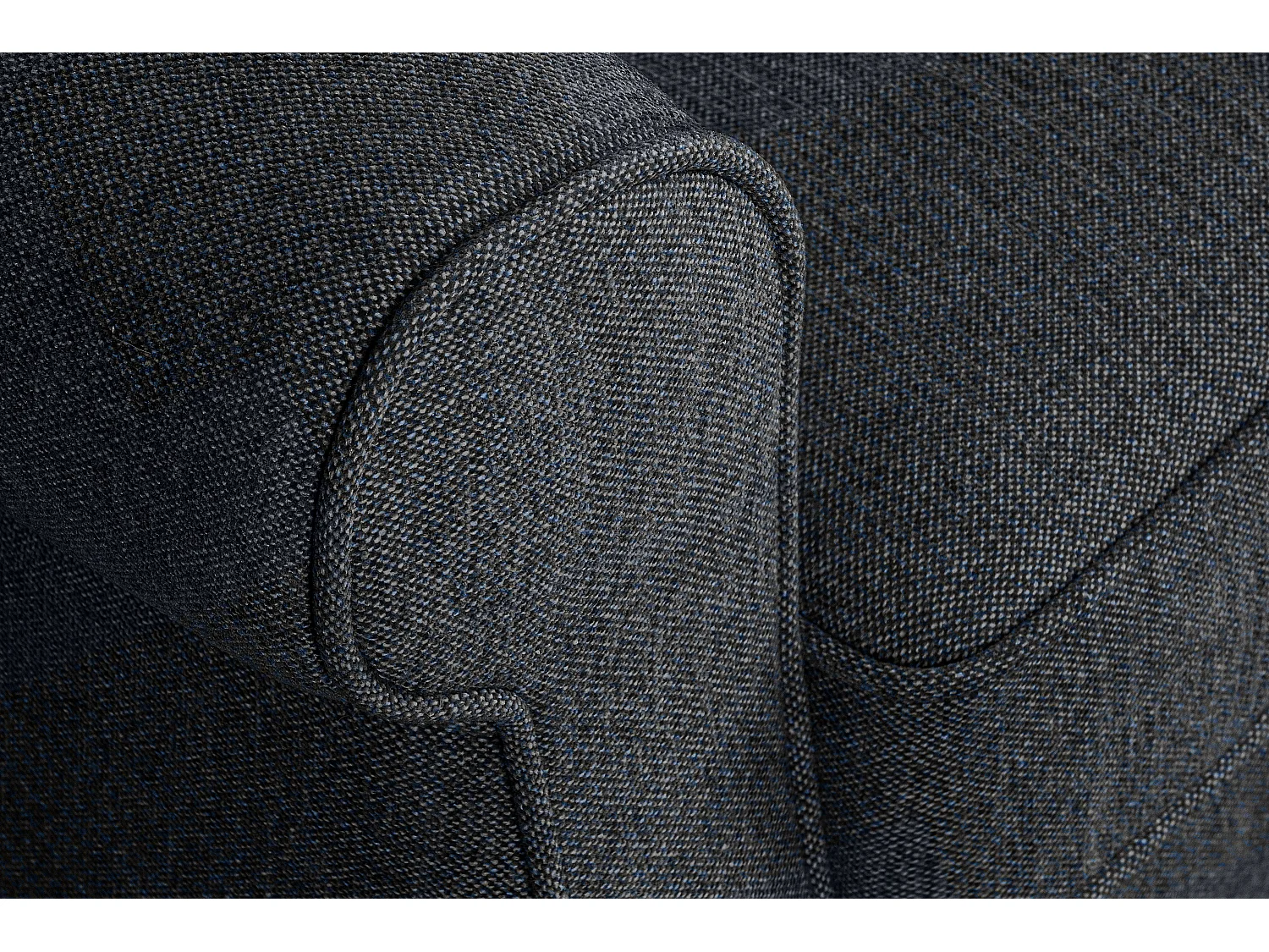 Ohrensessel Massivholzbeine schwarz - dunkelblau - MILES