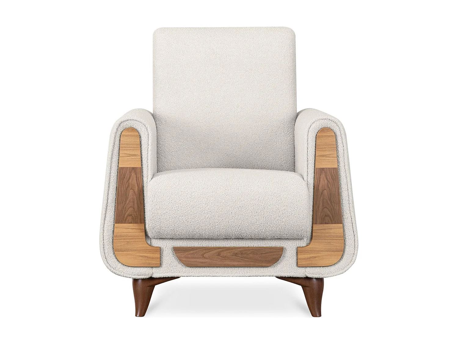 Klassischer Sessel aus Schaumstoff und Holz - weiß - GUSTAVO