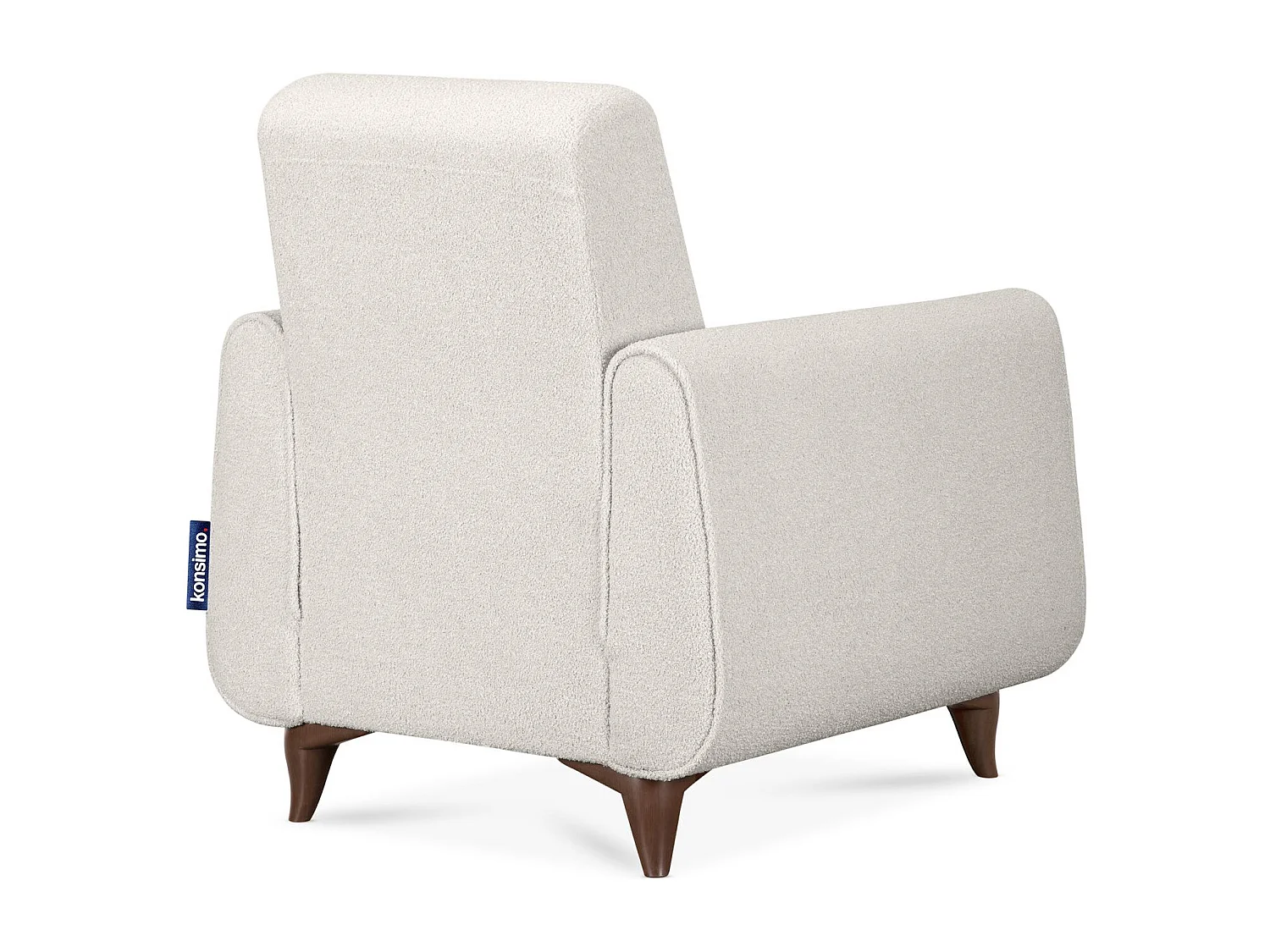 Klassischer Sessel aus Schaumstoff und Holz - weiß - GUSTAVO