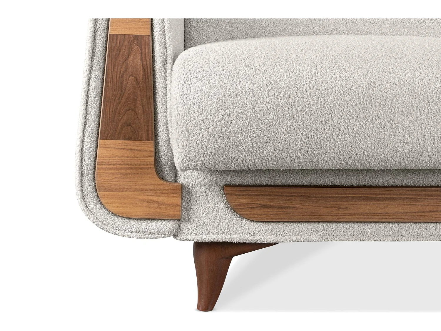 Klassischer Sessel aus Schaumstoff und Holz - weiß - GUSTAVO