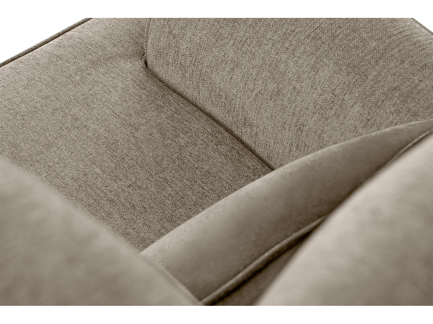 Klassischer Ohrensessel - Velours-Bezug hellbraun - STRALIS