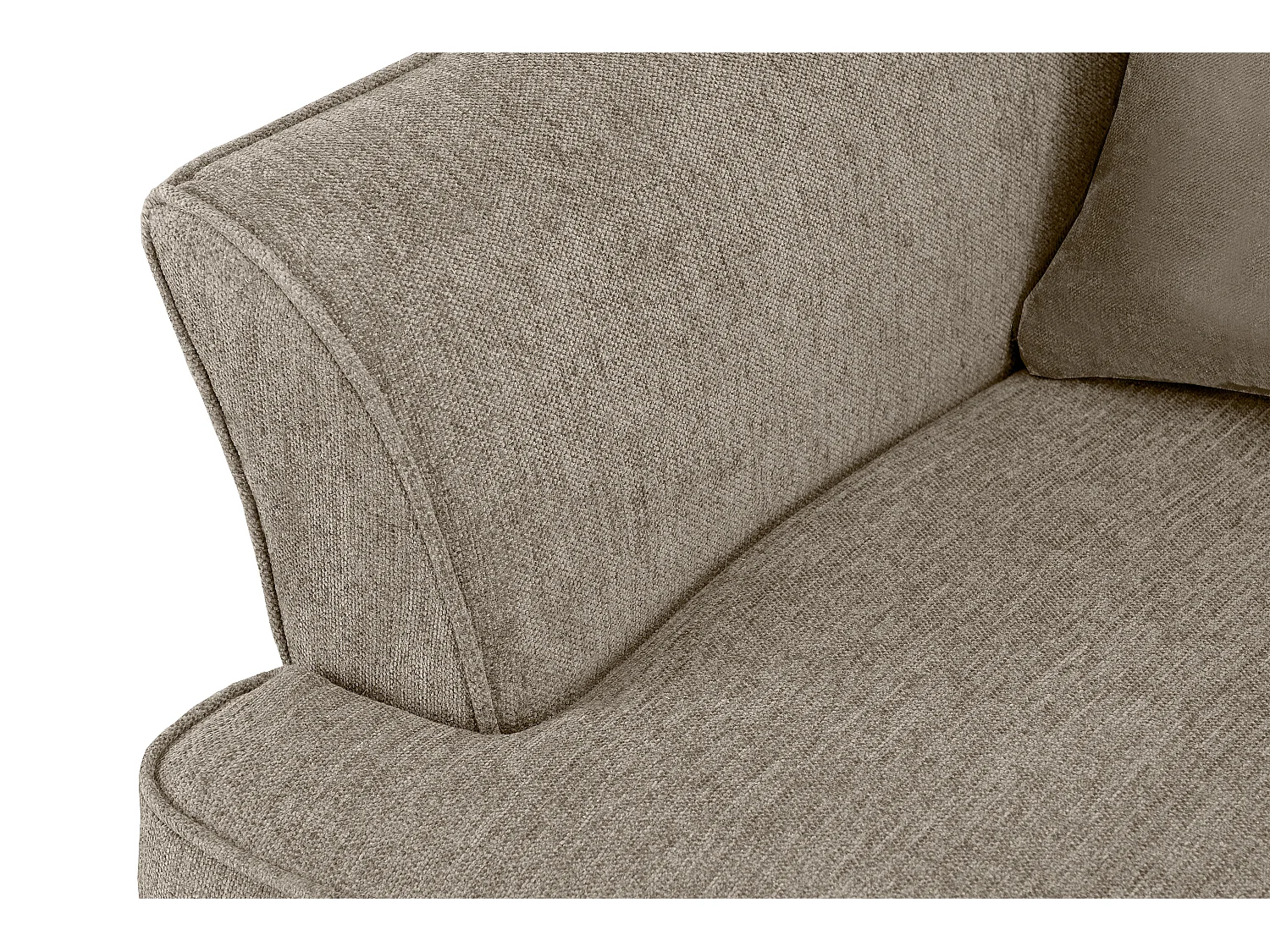 Klassischer Ohrensessel - Velours-Bezug hellbraun - STRALIS