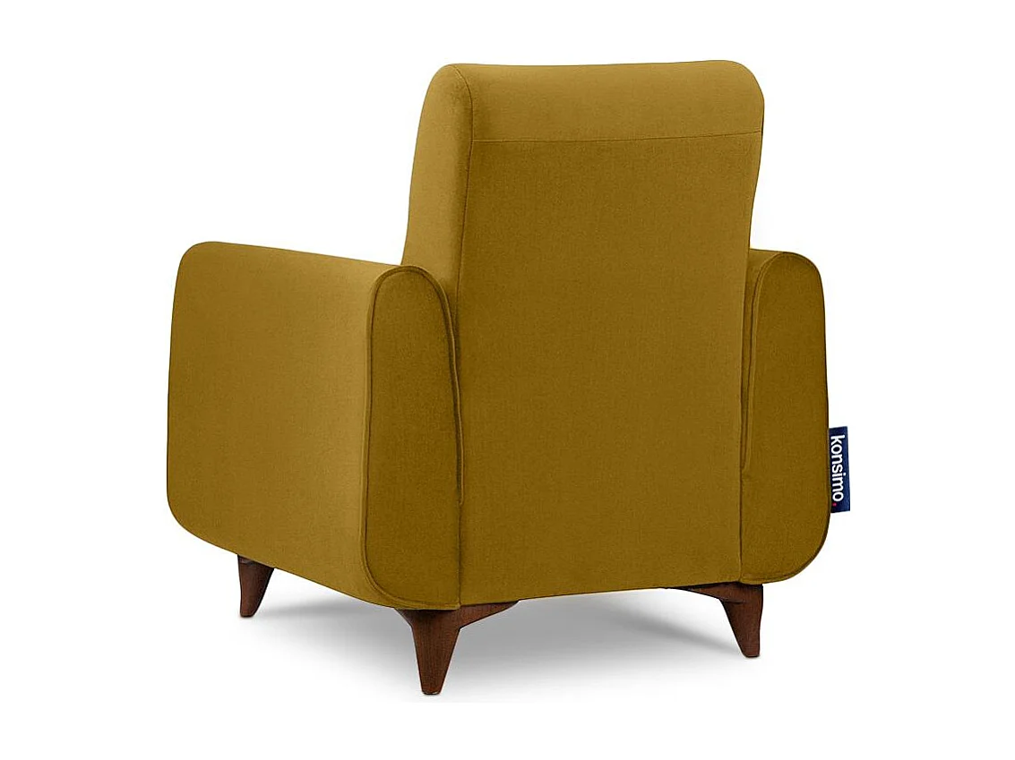 Klassischer Sessel aus Schaumstoff und Holz - gelb - GUSTAVO
