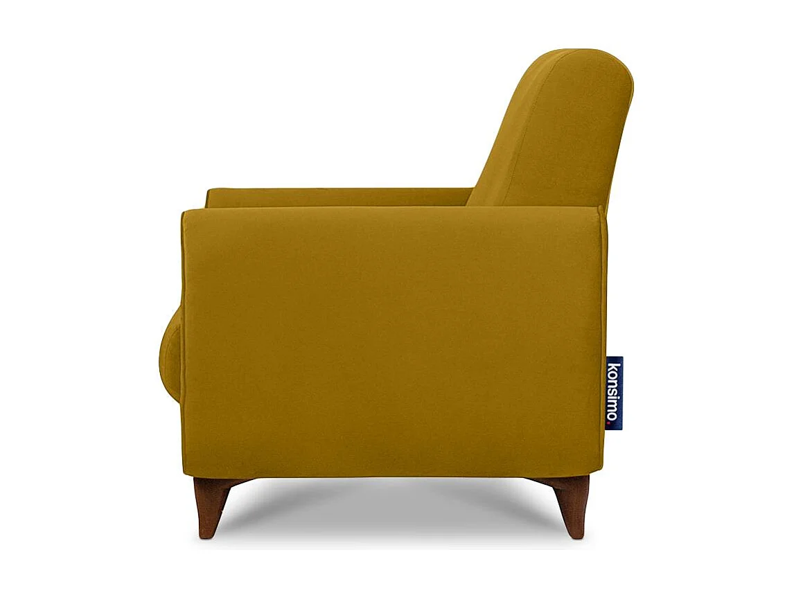 Klassischer Sessel aus Schaumstoff und Holz - gelb - GUSTAVO
