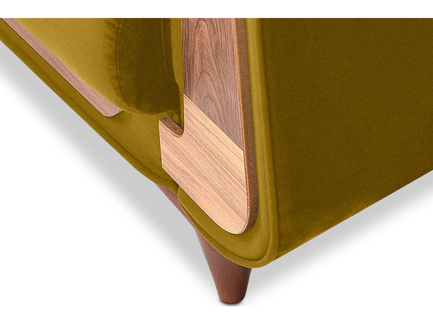 Klassischer Sessel aus Schaumstoff und Holz - gelb - GUSTAVO