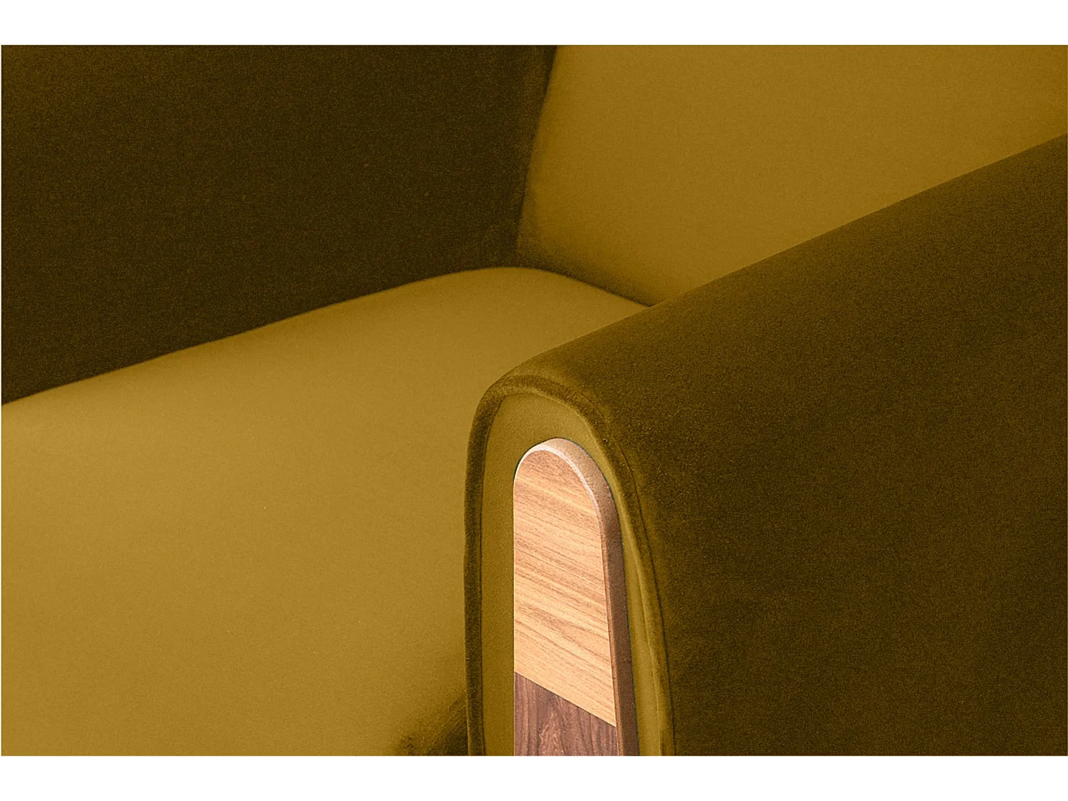 Klassischer Sessel aus Schaumstoff und Holz - gelb - GUSTAVO