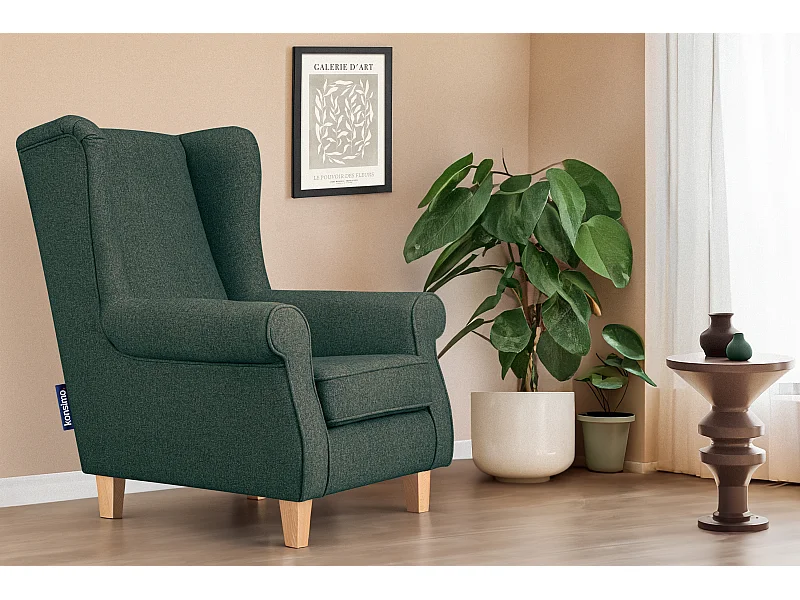 OhrensesselMassivholzbeine buche -  meeresgrün - MILES