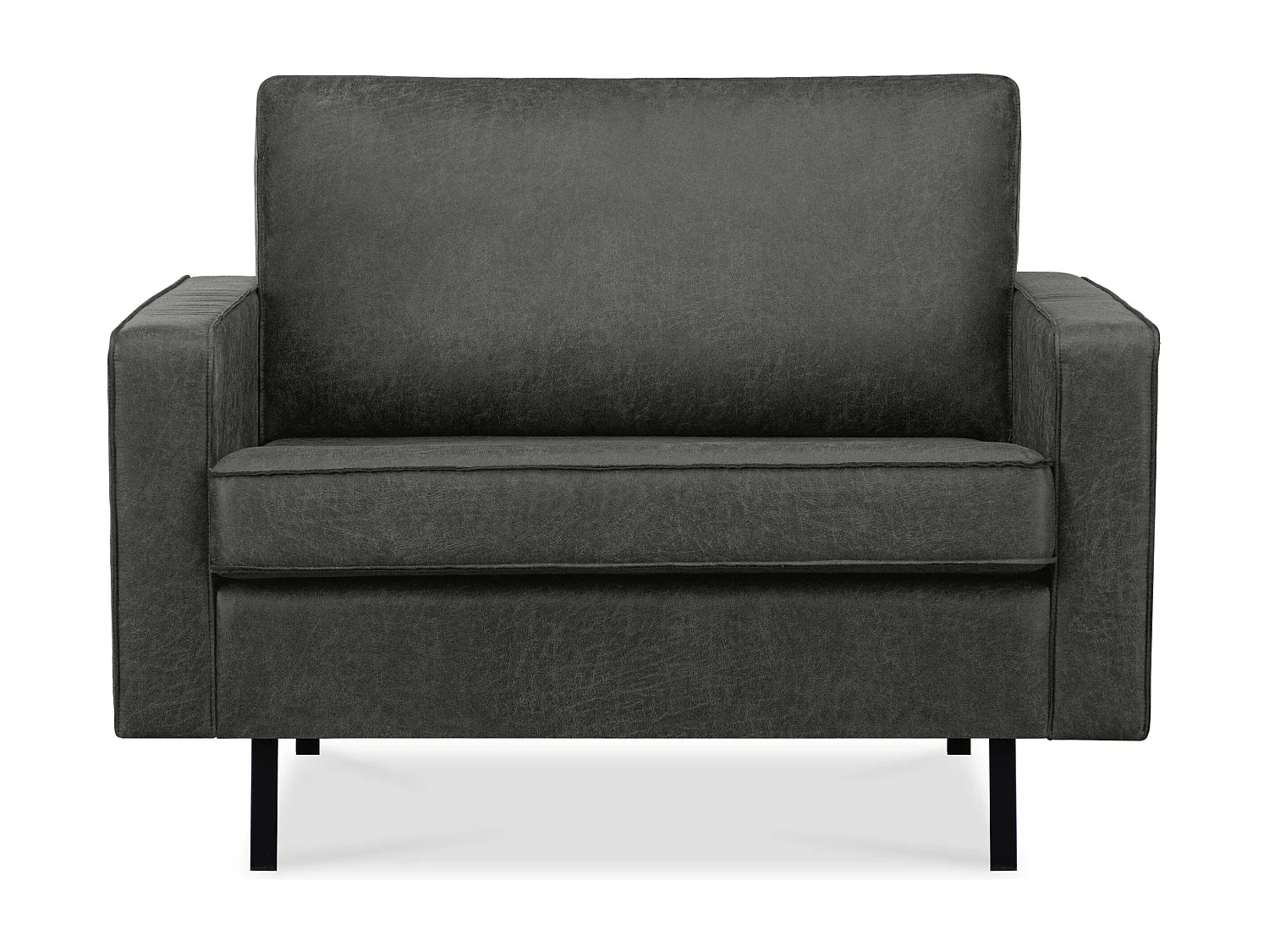 Großer Loft-Sessel aus Leder und Mikrofaser - dunkelgrau - INVIA