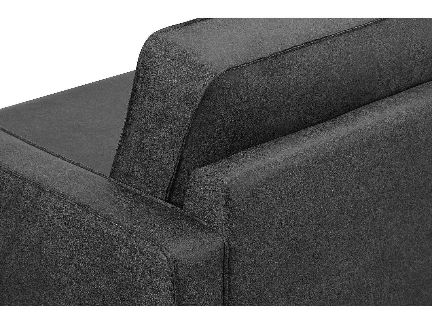 Großer Loft-Sessel aus Leder und Mikrofaser - dunkelgrau - INVIA