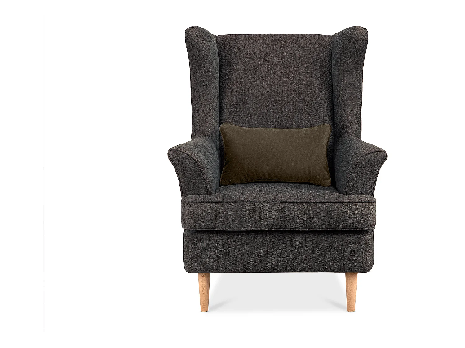 Klassischer Ohrensessel - Velours-Bezug blau - STRALIS