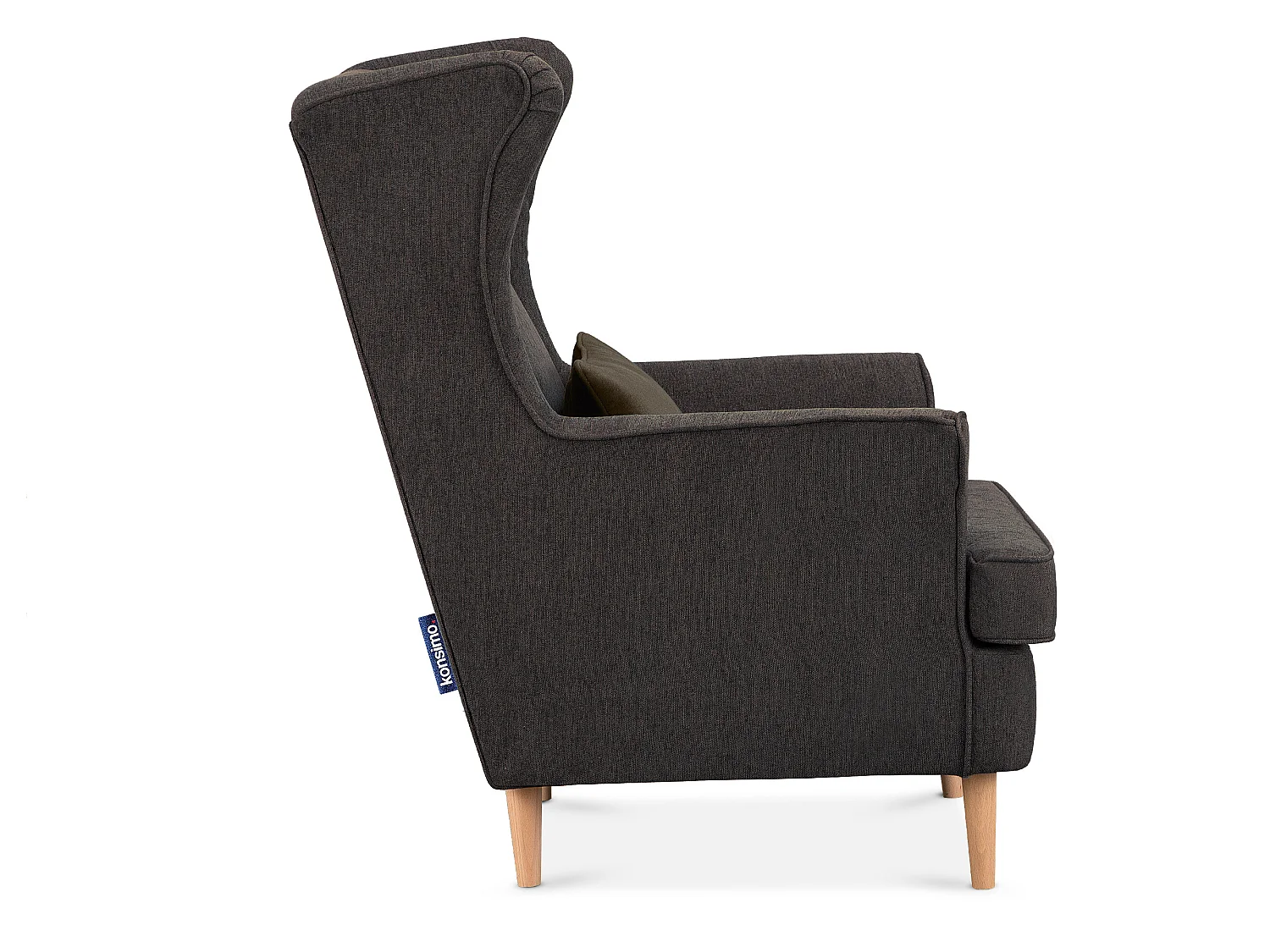 Klassischer Ohrensessel - Velours-Bezug blau - STRALIS