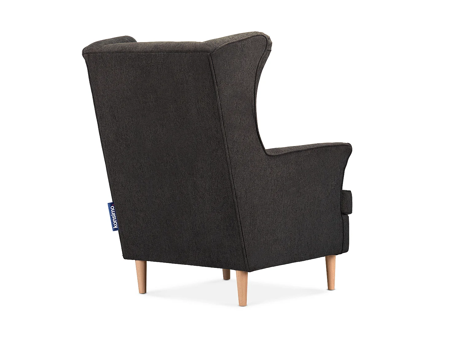 Klassischer Ohrensessel - Velours-Bezug blau - STRALIS