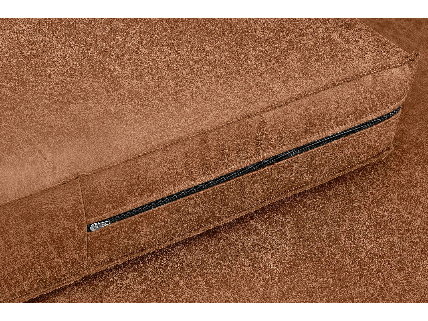 Großer Loft-Sessel aus Leder und Mikrofaser - cognac - INVIA