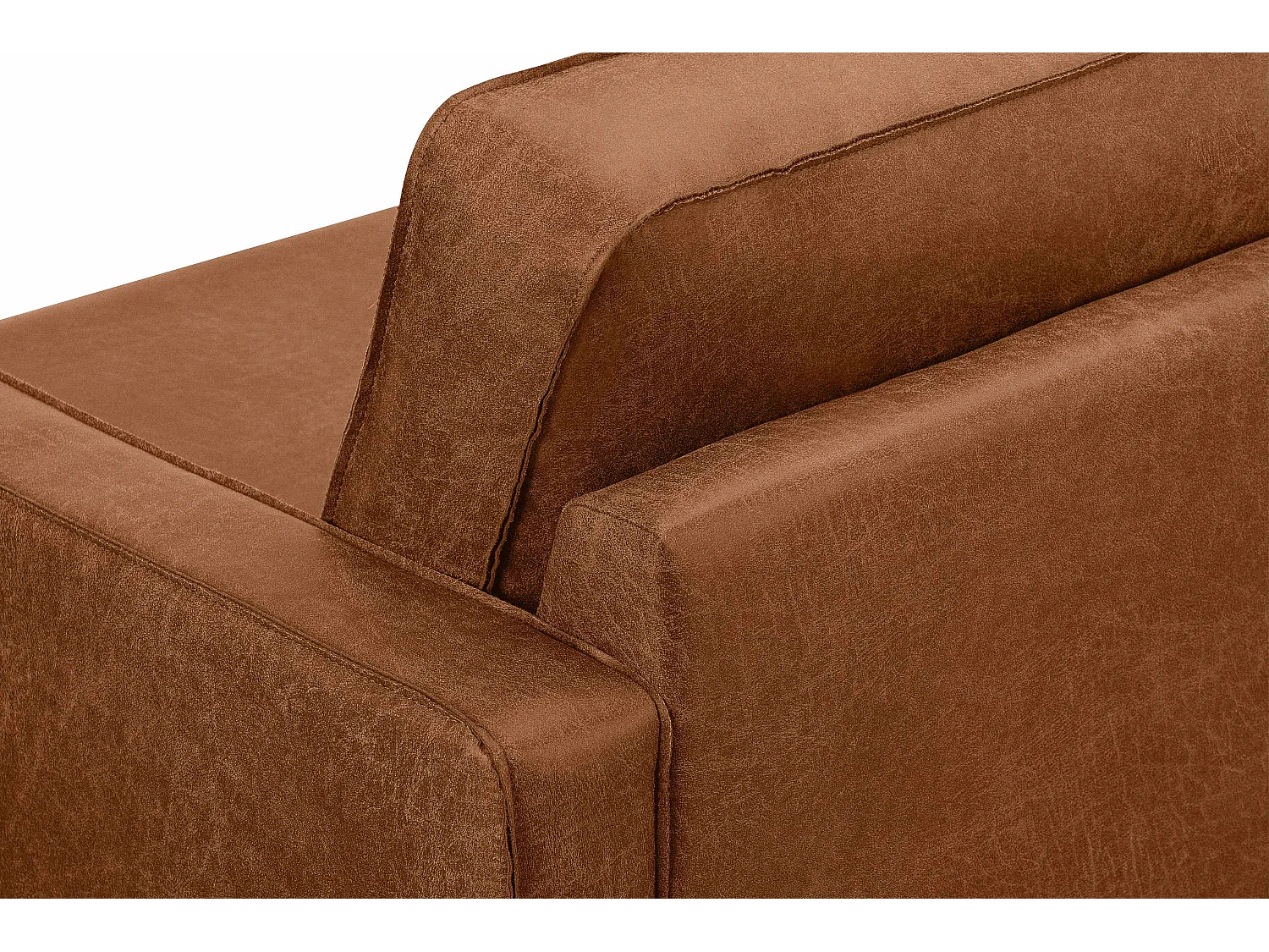 Großer Loft-Sessel aus Leder und Mikrofaser - cognac - INVIA