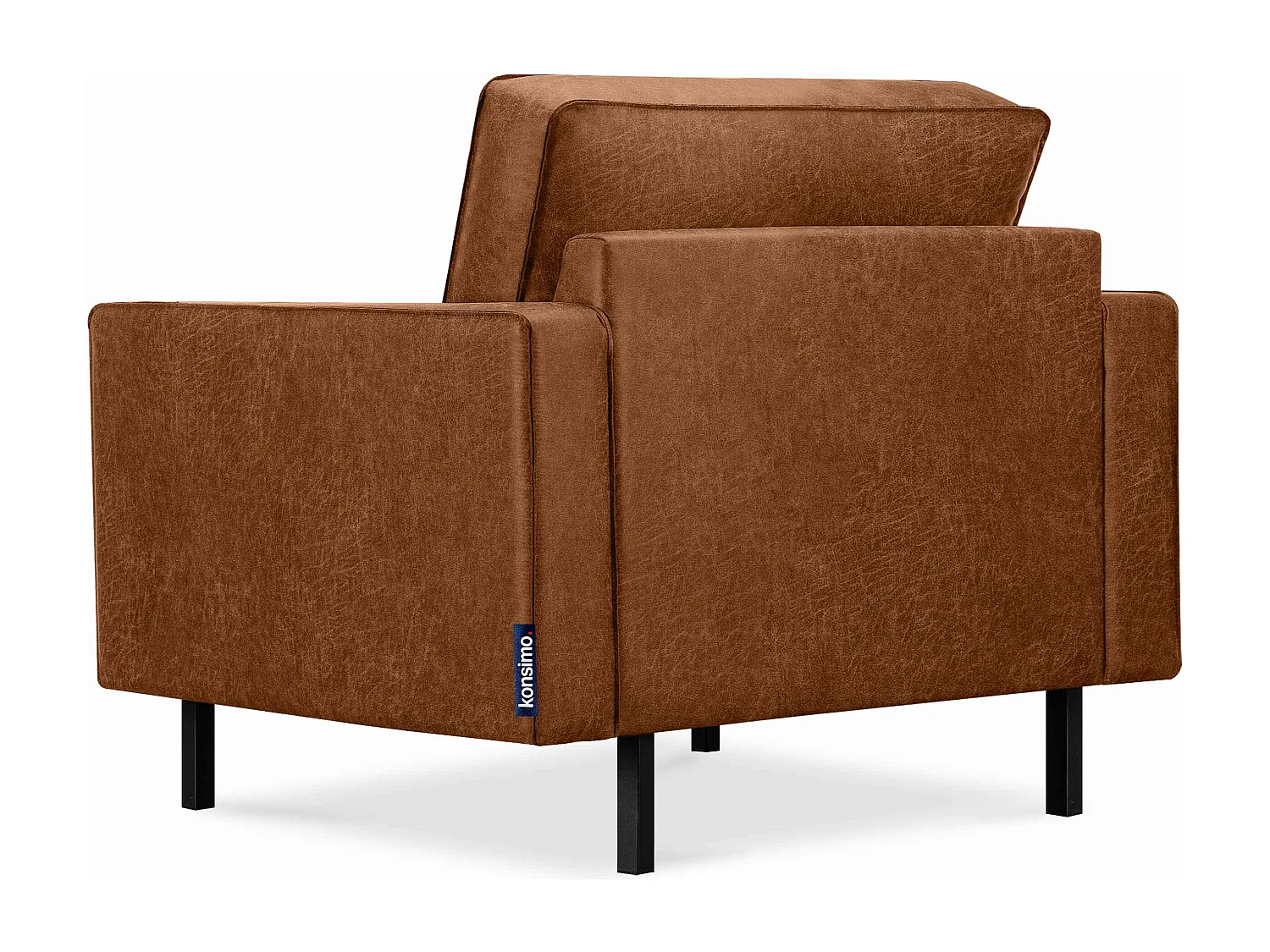 Großer Loft-Sessel aus Leder und Mikrofaser - cognac - INVIA