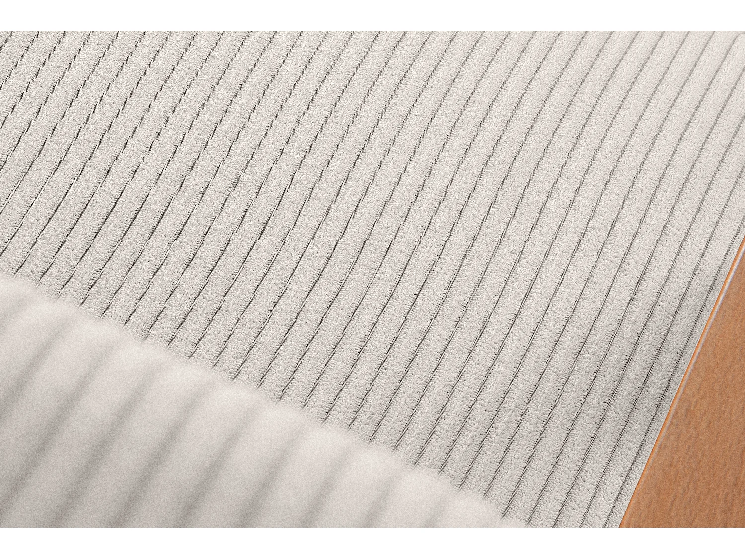 Vintage Sessel gepolstert Echt-Holz-Rahmen - Creme - NASET