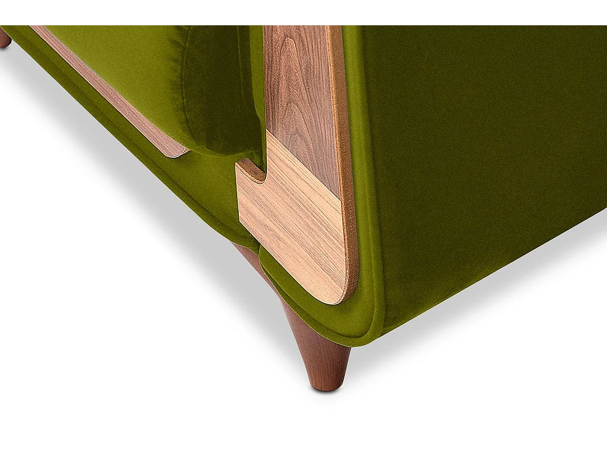 Klassischer Sessel aus Schaumstoff und Holz - grün - GUSTAVO